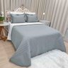 Kit Cobre Leito Colcha Celeste King 03 Peças Dupla Face Micropercal 200 Fios Prático Liso - Cinza - 1