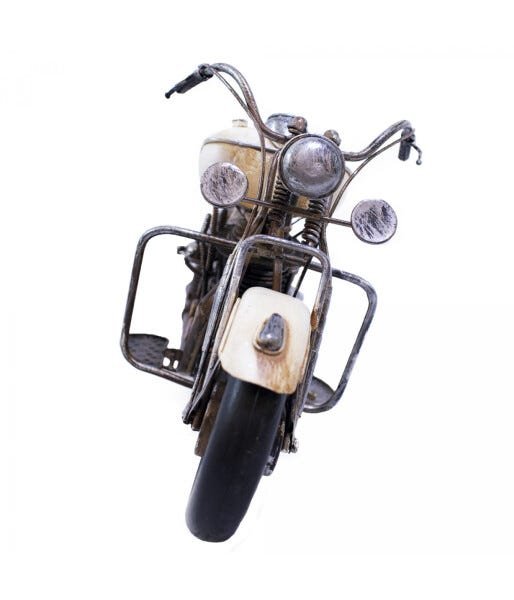 Motocicleta Branca 39cm Estilo Retrô Vintage - 2