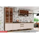 Ver imagem 1 de Cozinha Modulada Henn Connect 8 Peças (2aéreos+3balcões+1paneleiro+2tampos) C6p16 Duna/cristal-