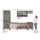 Ver imagem 3 de Cozinha Modulada Henn Connect 8 Peças (2aéreos+3balcões+1paneleiro+2tampos) C6p16 Duna/cristal-