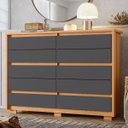 Ver imagem 7 de Cômoda Grande 10 Gavetas e Pés Mdp Duello Freijó/titanium