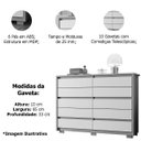 Ver imagem 3 de Cômoda Grande 10 Gavetas e Pés Mdp Duello Freijó/titanium