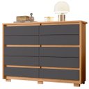 Ver imagem 1 de Cômoda Grande 10 Gavetas e Pés Mdp Duello Freijó/titanium