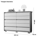 Ver imagem 2 de Cômoda Grande 10 Gavetas e Pés Mdp Duello Freijó/titanium