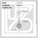 Ver imagem 4 de Pendente Globo Esfera de Vidro 12cm - OURO - Vidro Fumê - 2527-14-FU