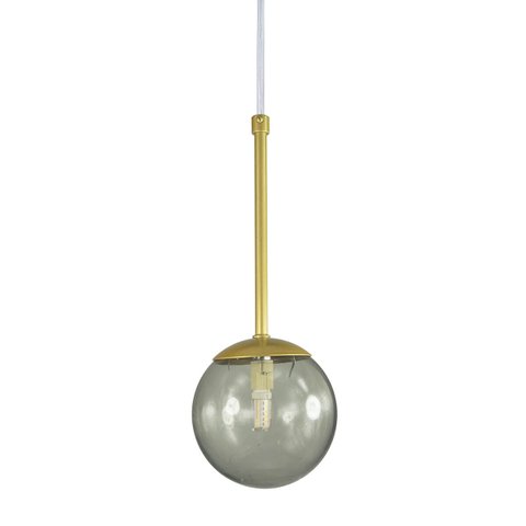 Pendente Globo Esfera de Vidro 12cm - OURO - Vidro Fumê - 2527-14-FU