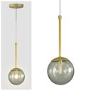 Ver imagem 3 de Pendente Globo Esfera de Vidro 12cm - OURO - Vidro Fumê - 2527-14-FU