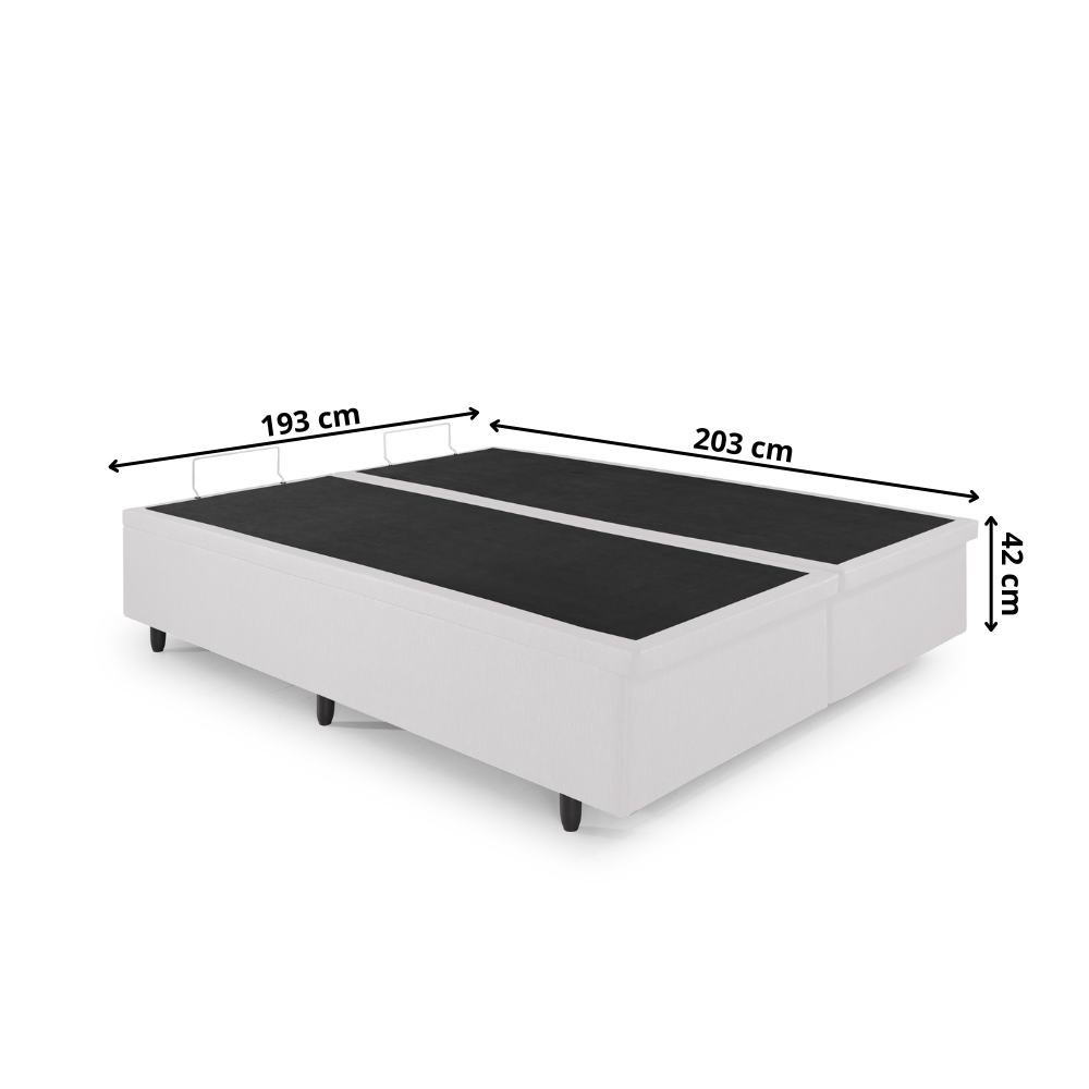 Cama Box com Baú King 193x203 com Pistão a Gás Courino Linho - 2