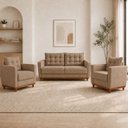 Ver imagem 1 de Kit Sofá 2 Lugares e 2 Poltronas Luxo Moderno Sala de Estar Samuel