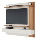 Ver imagem 1 de Painel Home Suspenso para TV 70 Pol. 180cm Buriti C05 Off White Matte/Freijó - Mpozenato