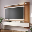 Ver imagem 2 de Painel Home Suspenso para TV 70 Pol. 180cm Buriti C05 Off White Matte/Freijó - Mpozenato