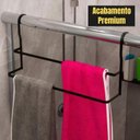 Ver imagem 5 de Suporte para Box de Banheiro Toalheiro Duplo Preto 60cm