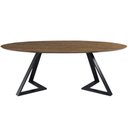 Ver imagem 1 de Mesa Sala de Jantar 8 Lugares 250cm Tampo Oval Efron Nogueira/Preto - Gran Belo