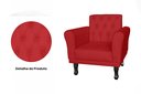Ver imagem 4 de Kit 2 Poltronas Decorativa Classic Suede Vermelho Pés Madeira Ms Decor