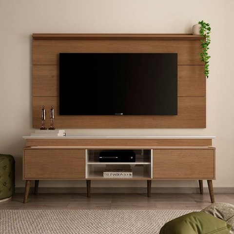 Conjunto Sala de Estar: Rack Lumina 4704 + Painel Slim 4744