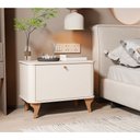 Ver imagem 1 de Mesa de Cabeceira Mesa de Cabeceira Quarto Casal Solteiro Arumã MDF Design Moderno