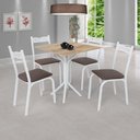 Ver imagem 1 de Conjunto de Mesa Tampo 68cm com 4 Cadeiras Ana Branco/Marrom