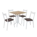 Ver imagem 3 de Conjunto de Mesa Tampo 68cm com 4 Cadeiras Ana Branco/Marrom