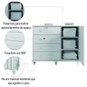 Cômoda Sapateira Grécia com Chave 1 Porta 4 Gavetas Ripado Flex Branco RV Móveis - 6