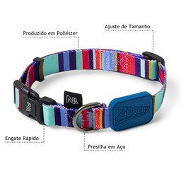 Coleira Ajustável para Cães Raios e Listras Azul - G - 2
