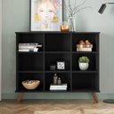 Ver imagem 2 de Nicho Organizador Retro 9 Prateleiras MDF 108cm Preto Qmovi