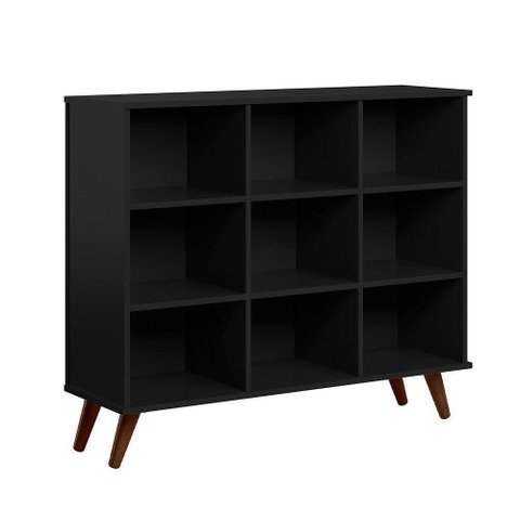 Nicho Organizador Retro 9 Prateleiras MDF 108cm Preto Qmovi