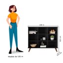 Ver imagem 5 de Nicho Organizador Retro 9 Prateleiras MDF 108cm Preto Qmovi