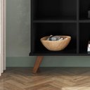 Ver imagem 3 de Nicho Organizador Retro 9 Prateleiras MDF 108cm Preto Qmovi