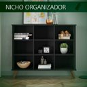 Ver imagem 6 de Nicho Organizador Retro 9 Prateleiras MDF 108cm Preto Qmovi