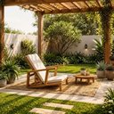 Ver imagem 3 de Poltrona Raiz Reclinável para Jardim Estrutura em Madeira Maciça Assento Estofado Bege Magazine