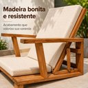 Ver imagem 6 de Poltrona Raiz Reclinável para Jardim Estrutura em Madeira Maciça Assento Estofado Bege Magazine