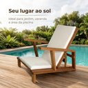 Ver mais imagens de Poltrona Raiz Reclinável para Jardim Estrutura em Madeira Maciça Assento Estofado Bege Magazine