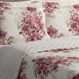 Cobre Leito Casal King Fascinio 03 Peças - Floral Vermelho - 2