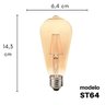 Lampada Decorativa de Filamento LED ST64 Kit com 4 Unidades - 2