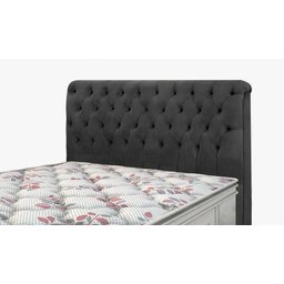 Cabeceira Solteiro Estofada Imperatriz Suede Preto - Simbal - 3