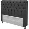 Cabeceira Solteiro Estofada Imperatriz Suede Preto - Simbal - 1
