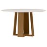Mesa de Jantar Isabela 135x135 Cm com Vidro Ype Off White - New Ceval - 1