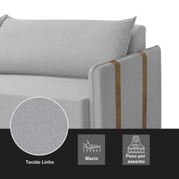 Sofá Cama Mônaco 166 Cm Retrátil Redenobre:cinza Claro - 7