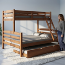 Ver imagem 4 de Treliche Casal Madeira Cama Auxiliar Solteiro Escada:Castanho Claro