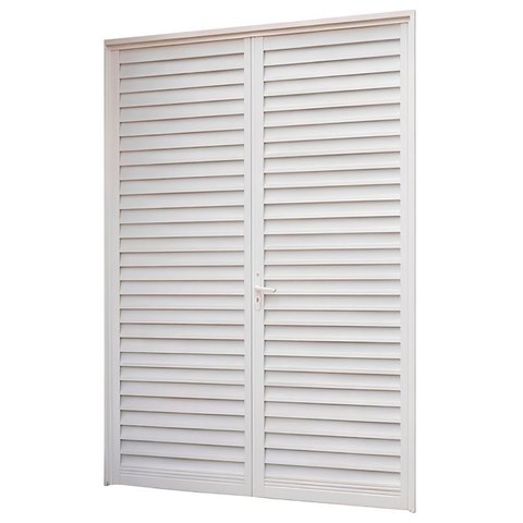 Porta Balcão de Abrir Francesa de Alumínio Branco Cmc Esquadrias Linha Classic - 2.10 (a) X 1.50 (l)