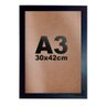 Quadro Moldura A3 (30x42cm) Em Madeira Com Vidro Preta - 1