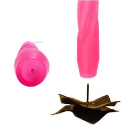 Kit 10 Velas Castiçal Rosa Espiral 20 Cm Candelabro - 3