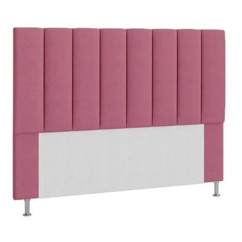 Cabeceira Estofada Libia 160CM Queen Courino Rosa - D A DECOR