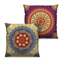 Ver imagem 1 de Kit De 2 Capas De Almofada 40Cmx40Cm Estampa Digital Mandala