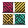 Kit 04 Capa De Almofadas Preto Geométricas Coloridas Ziper - 1
