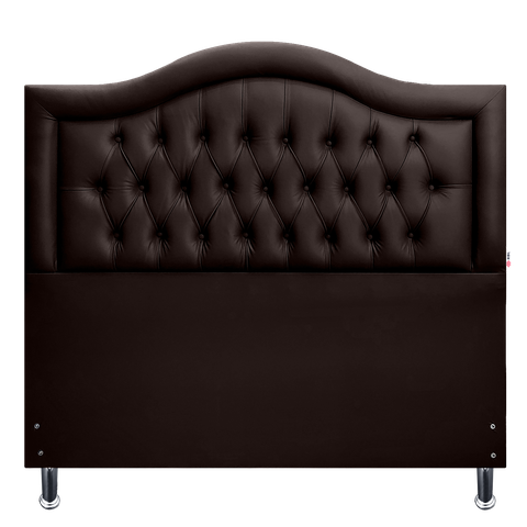 Cabeceira King Estofada Capitonê Provençal Corano Marrom 195 X 120 Plus Rbl