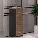 Ver imagem 4 de Armario Arquivo 4 Gavetas Pasta Suspensa 132x47 cm Nogal Preto Artany