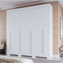 Ver imagem 1 de Guarda-Roupa Casal 8 Portas 4 Gavetas 100% MDF 218cm Azaleia Espresso Móveis Branco