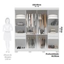 Ver imagem 4 de Guarda-Roupa Casal 8 Portas 4 Gavetas 100% MDF 218cm Azaleia Espresso Móveis Branco