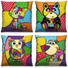 Kit Com 4 Capas De Almofada 40Cmx40Cm Estampada Pop Art - 1